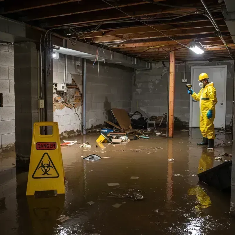 Flooded Basement Electrical Hazard in Parkville, MO Property