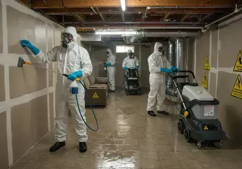 Basement Moisture Removal and Structural Drying process in Parkville, MO